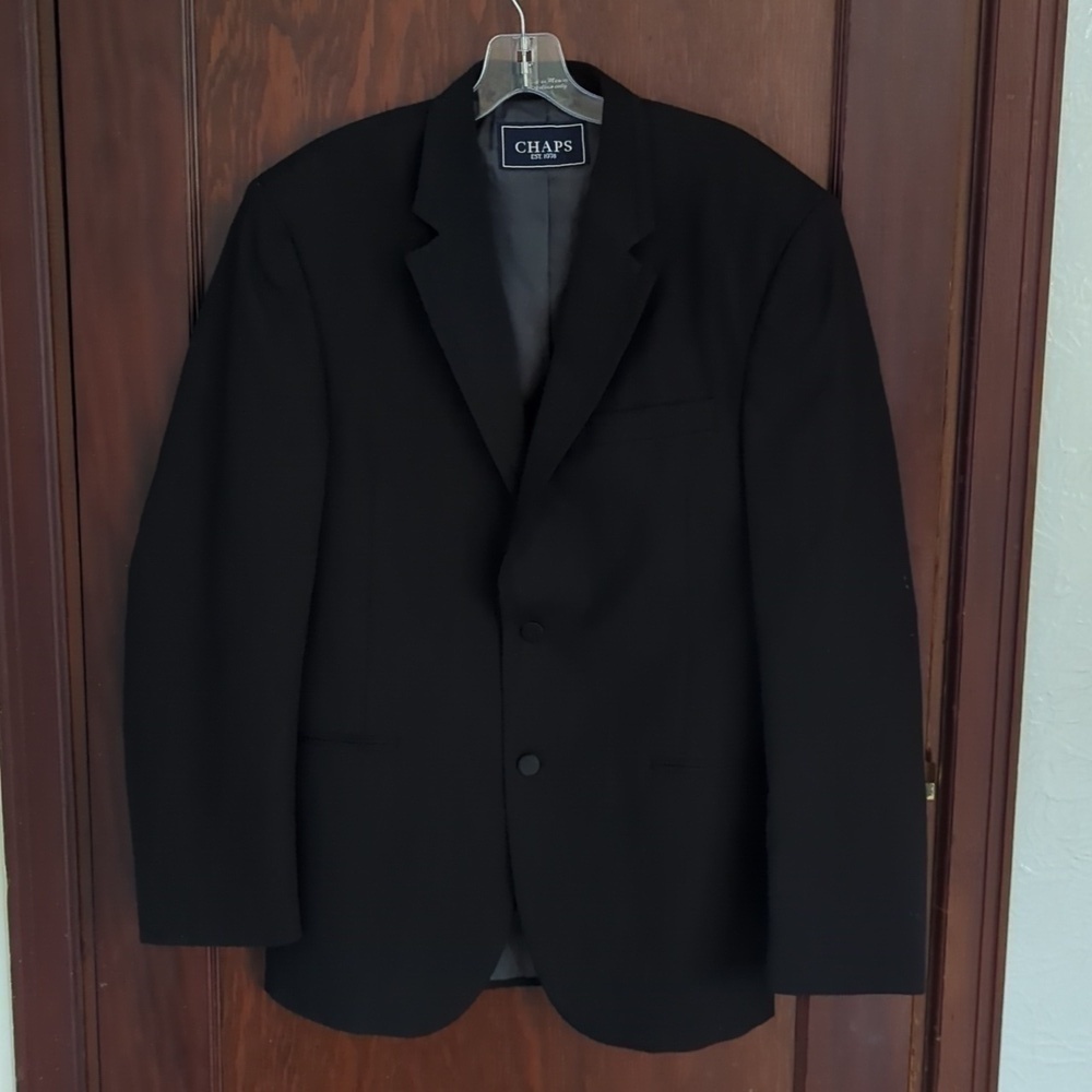 Chaps Est. 1978 Black Formal Suit Two Button Wool Jacket Size Men's 39R